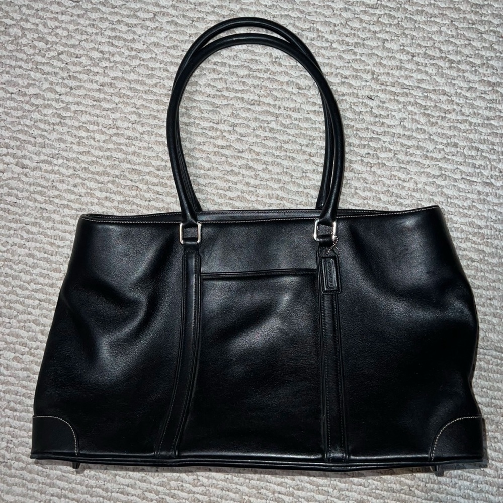 Black Leather Tote Bag